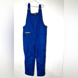 Vintage SC Walker Blue Fire Drill Flame Resistant Insulated Bib Overalls XL